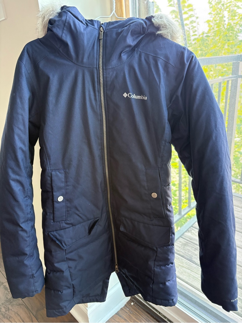 Columbia Women's Navy Insulated Hooded Winter Coat